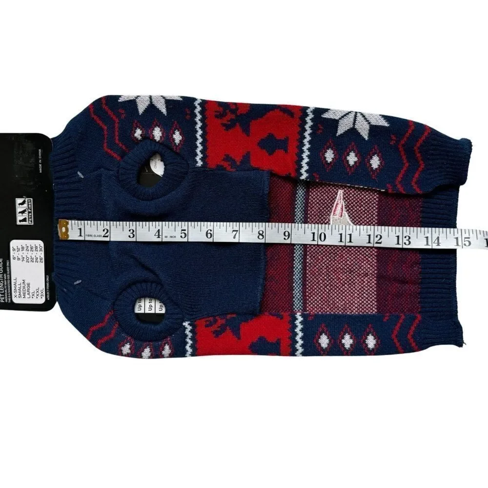 NFL Officially Licensed New England Patriots Petwear Knit Dog Sweater Medium NWT
